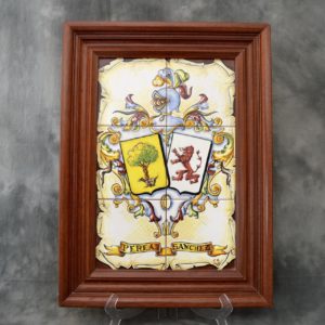 Cuadro heraldicon moldura de madera